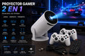 Proyector Gamer 2 en 1 Portátil con Controles