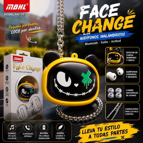 Audífonos Bluetooth Carita Amarilla