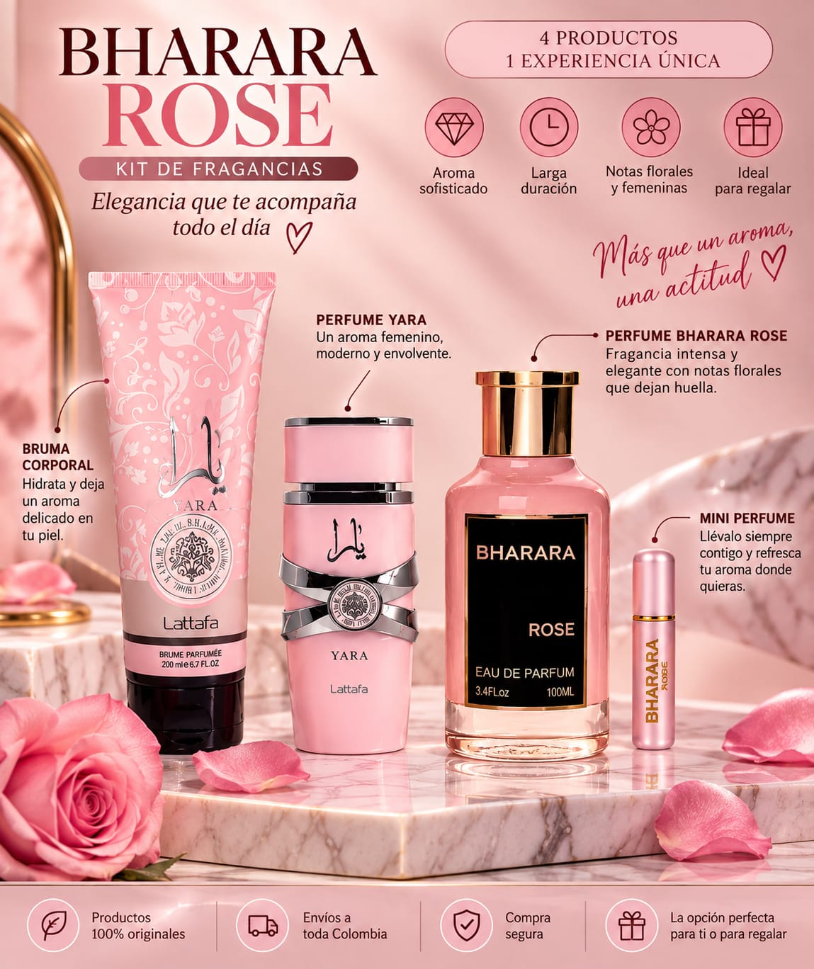 Duo Rose Kit Yarabharara Rose Estuche Para Dama