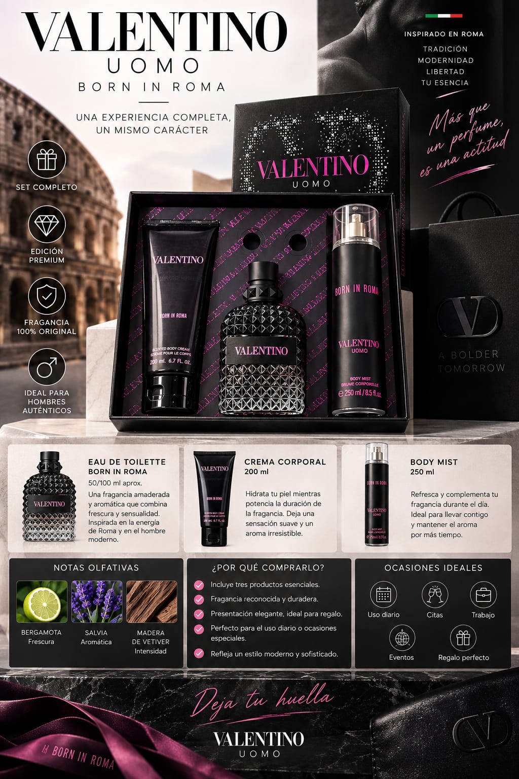 Kit Valentino Para Hombre