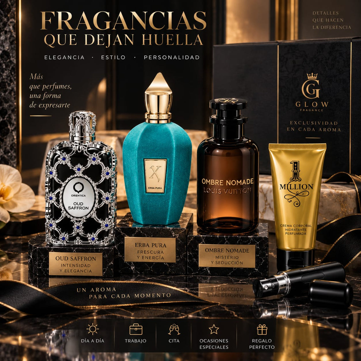 Perfumes Exclusivos Oud Saffron, Erba Pura & Hombre Nomade